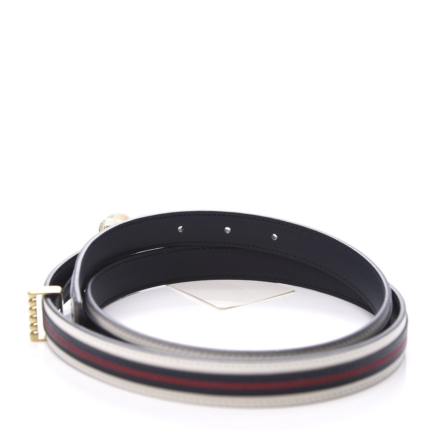 Calfskin 20mm Torchon Double G Sylvie Belt 90 36 Off White Blue Red