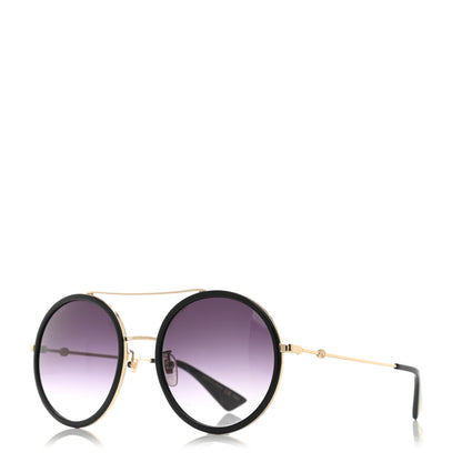 Gucci Acetate Round Frame GG0061S Sunglasses Black 1 of 7