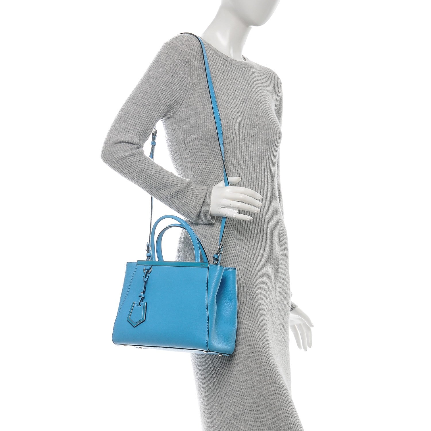 Fendi Vitello Elite Petite 2Jours Tote Maldives 2 of 8