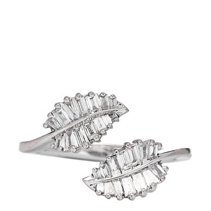 Anita Ko 18K White Gold Diamond Small Palm Leaf Ring 44 3 1 of 5