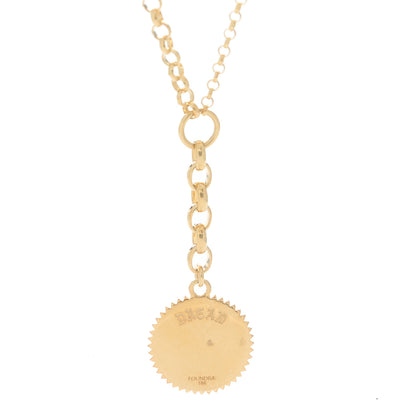 Foundrae 18K Yellow Gold Diamond Medium Dream Medallion Mixed Belcher Extension Chain Necklace 3 of 5