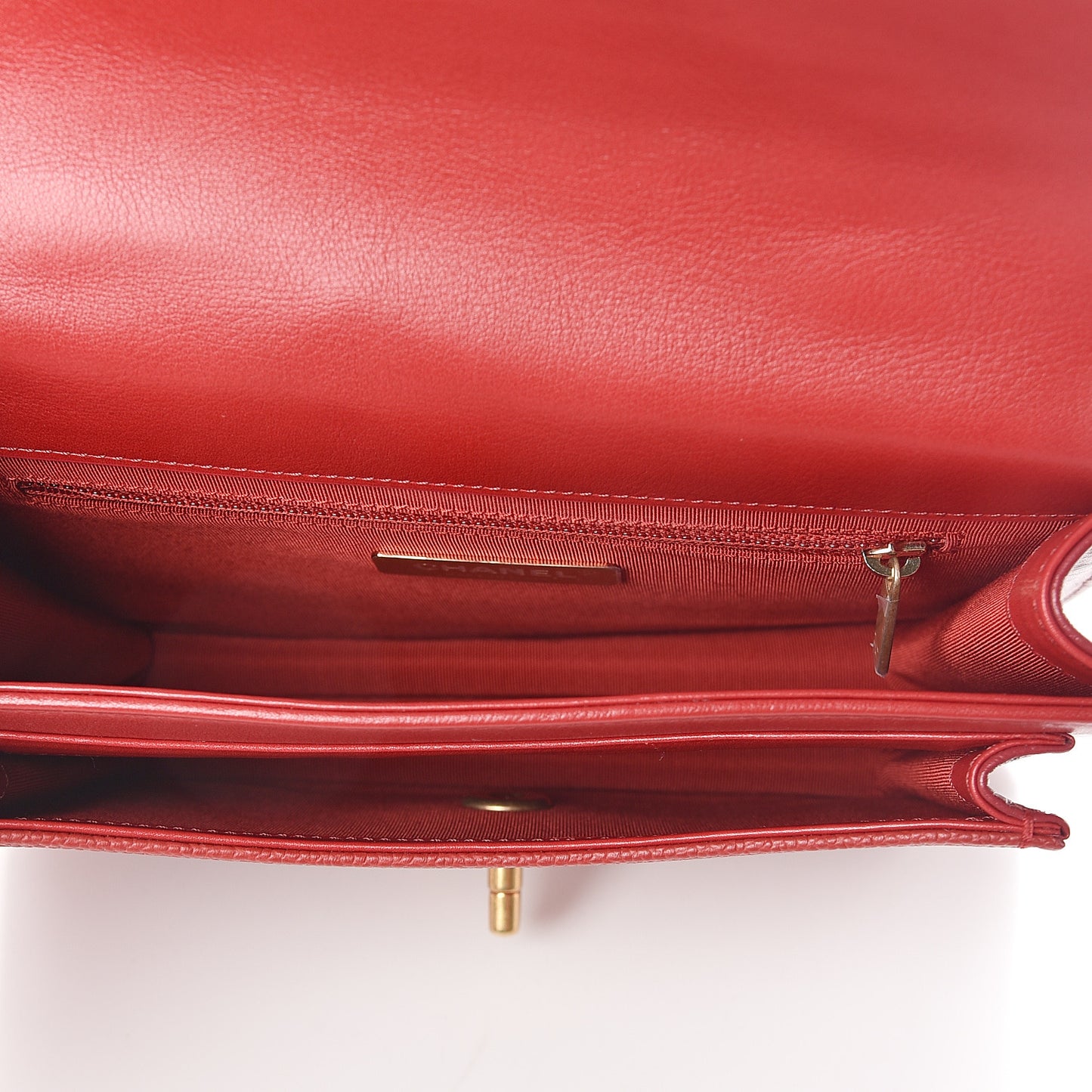 Calfskin Caviar Quilted Chain Handle Flap Red