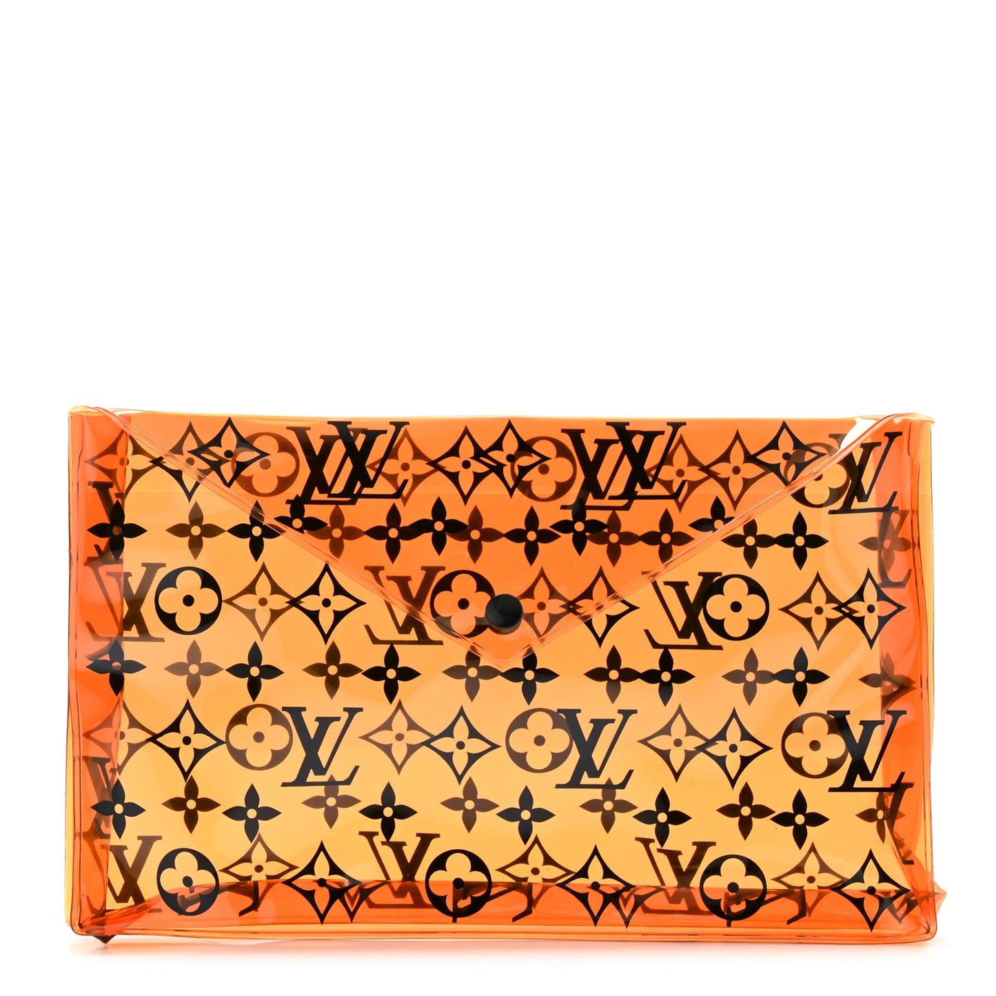 PVC Monogram Printed Envelope Pouch Orange
