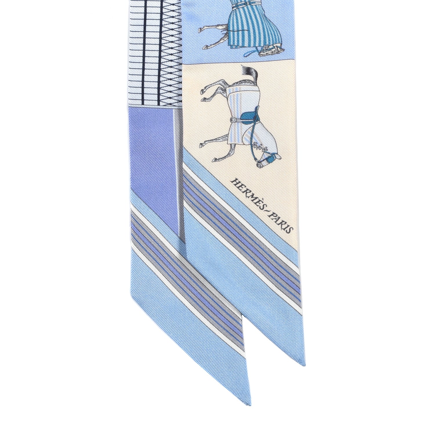 Hermes Silk Couvertures Nouvelles Twilly Menthe Ciel Marine Sable 2 of 4