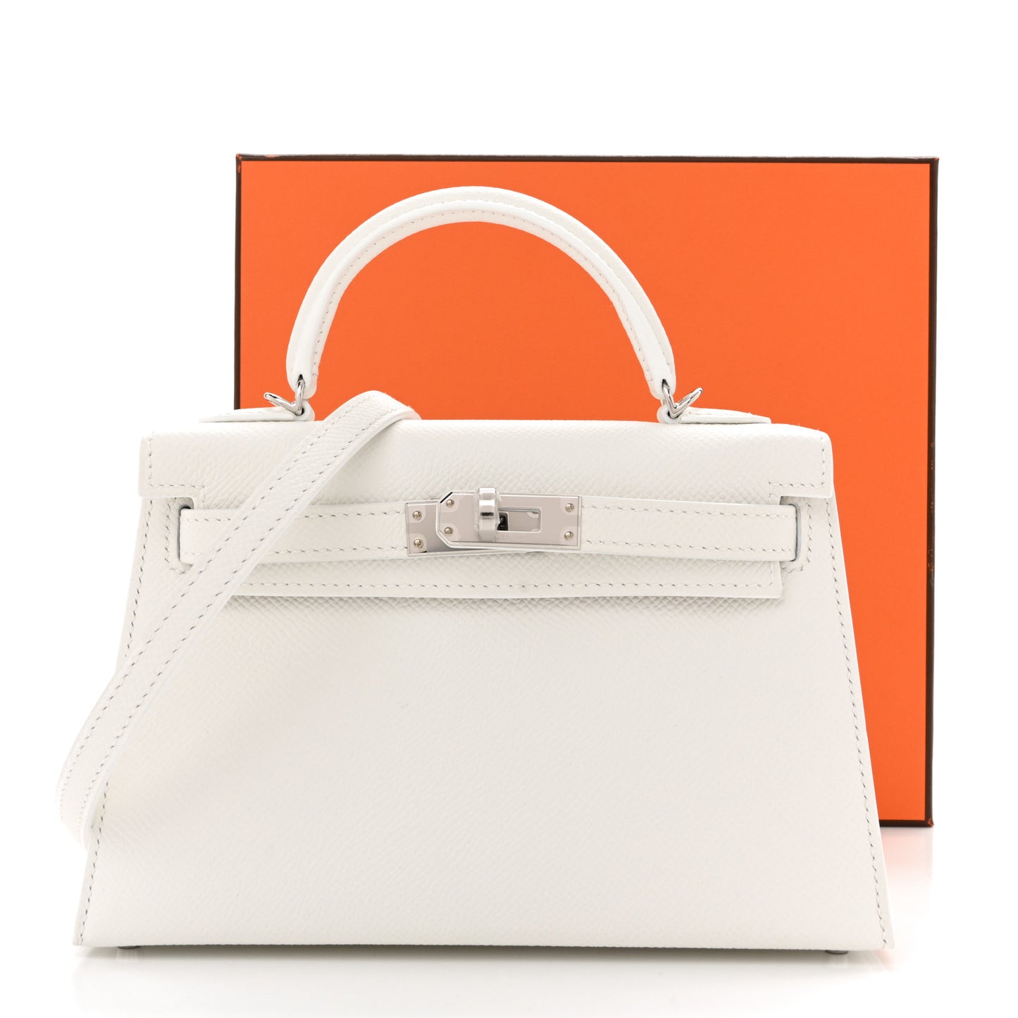 Epsom Mini Kelly Sellier 20 New White