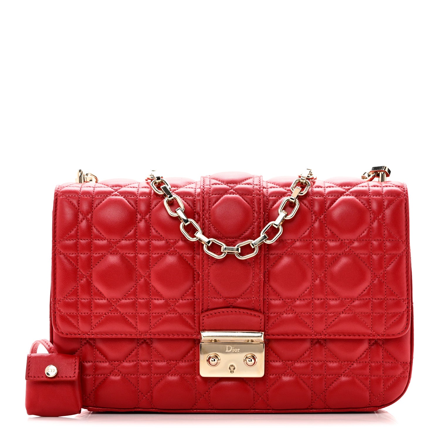 Christian Dior Lambskin Cannage Medium Miss Dior Flap Red 3 of 10