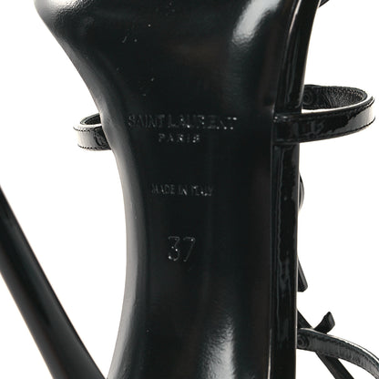 Saint Laurent Patent Cassandra 100 Sandals 37 Black 7 of 9