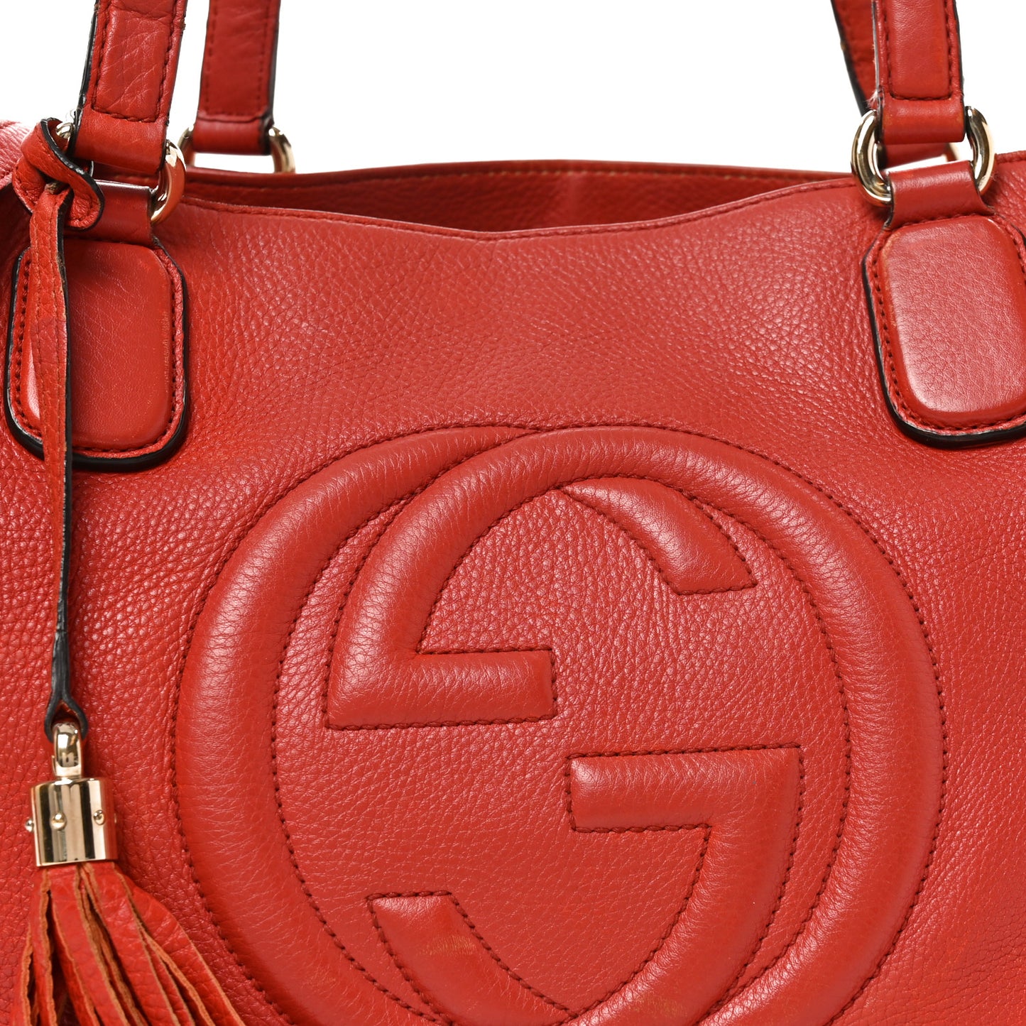 Pebbled Calfskin Medium Soho Chain Shoulder Bag Tabasco Red
