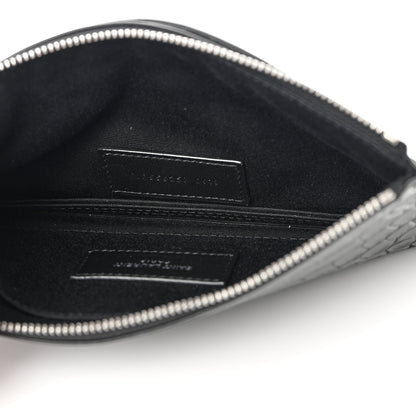 Saint Laurent Calfskin Crocodile Embossed Zip Pouch Black 5 of 9