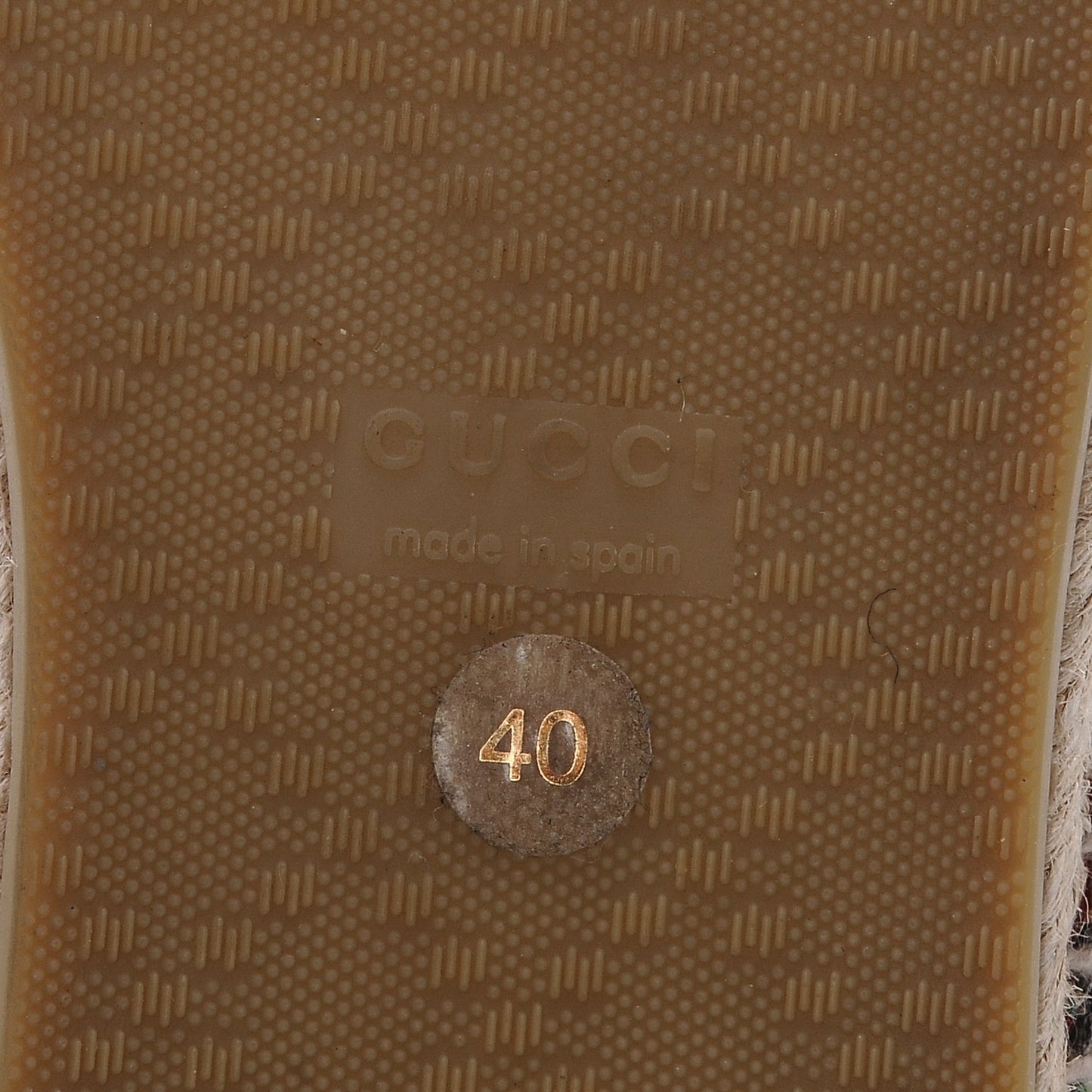 GG Supreme Monogram Tian Womens Espadrilles 40 Beige Multicolor Red