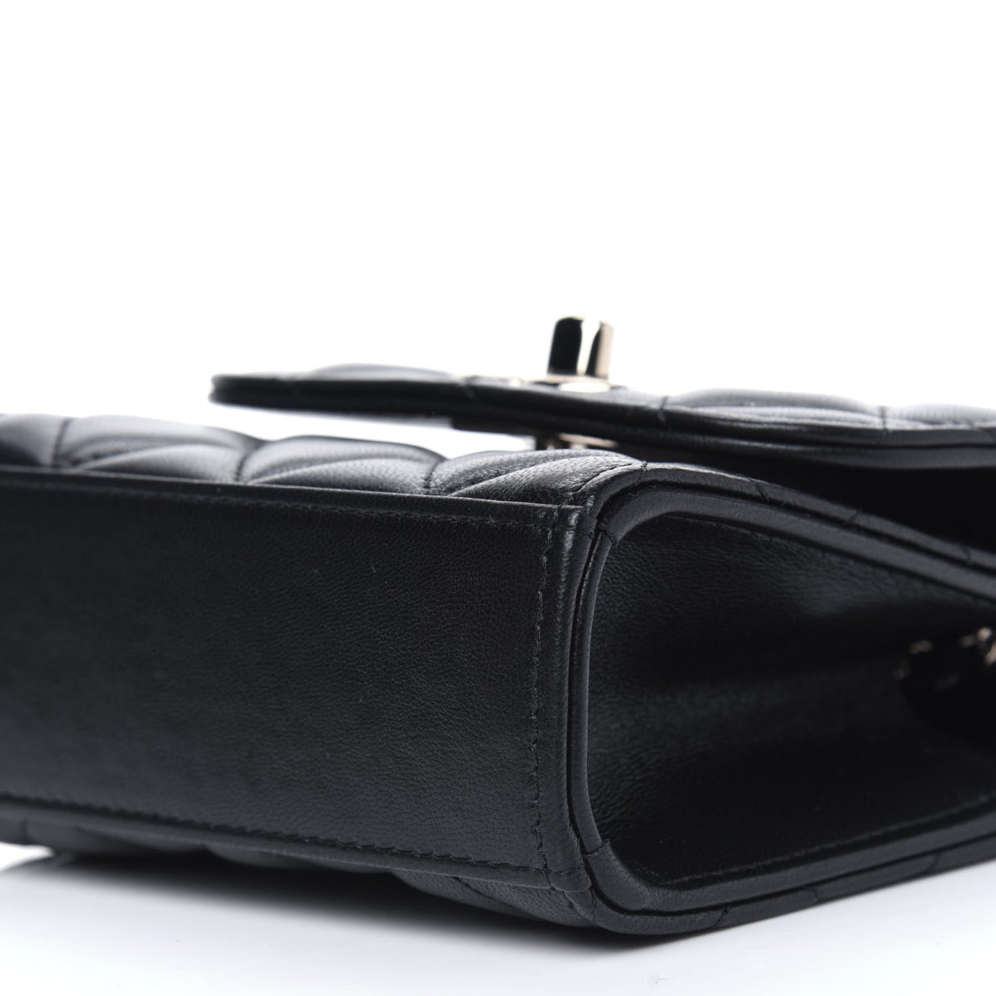 Lambskin Quilted Mini Trendy CC Chain Wallet Black