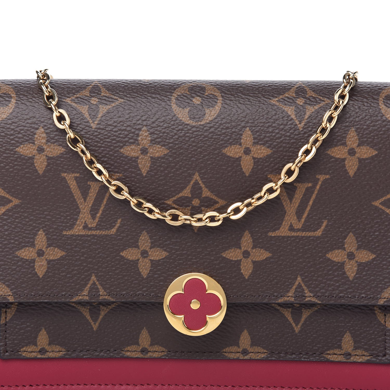Louis Vuitton Monogram Flore Chain Wallet Fuchsia 9 of 10