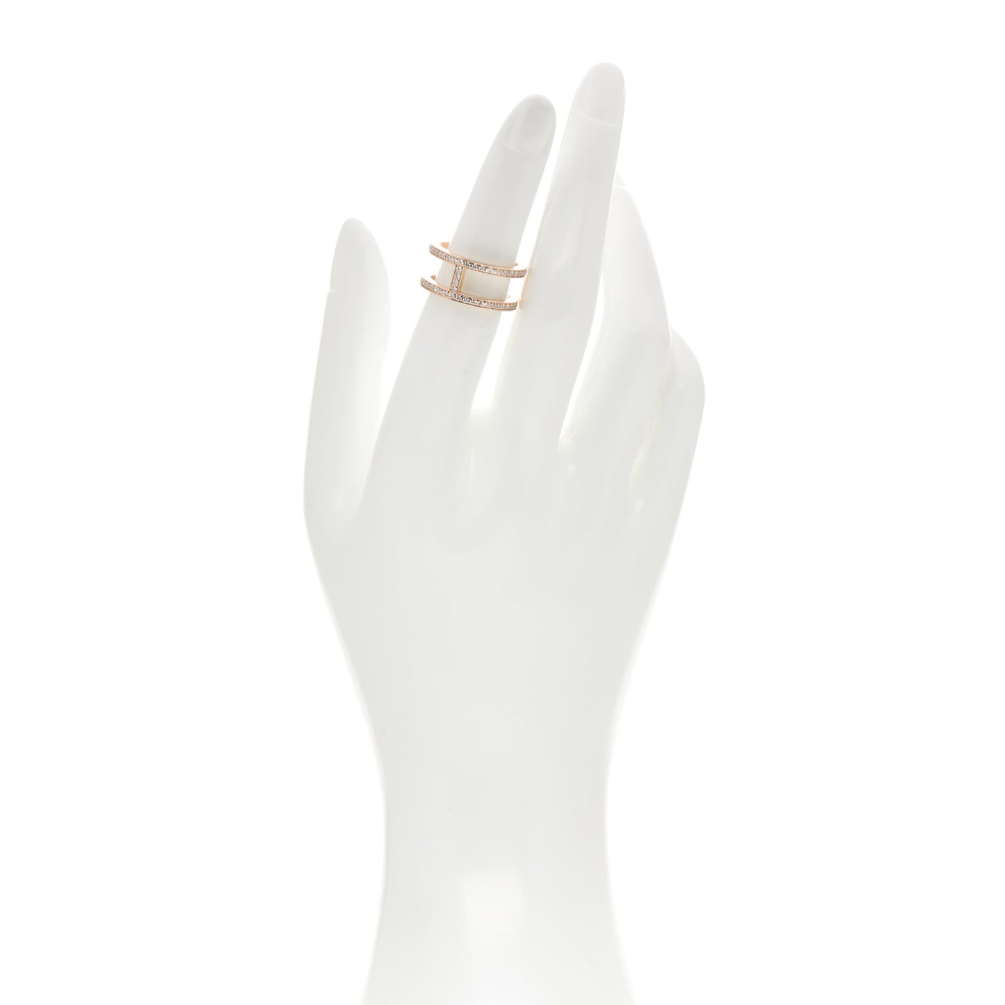 18K Rose Gold Diamond MM Ever Chaine D'Ancre Ring 51 5.75