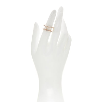 Hermes 18K Rose Gold Diamond MM Ever Chaine D'Ancre Ring 51 5.75 2 of 7