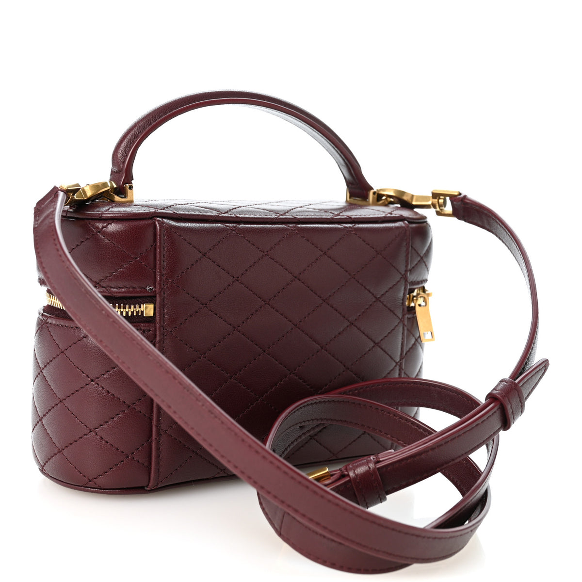 Saint Laurent Lambskin Quilted Mini Gaby Vanity Case Rouge Cabernet 3 of 9