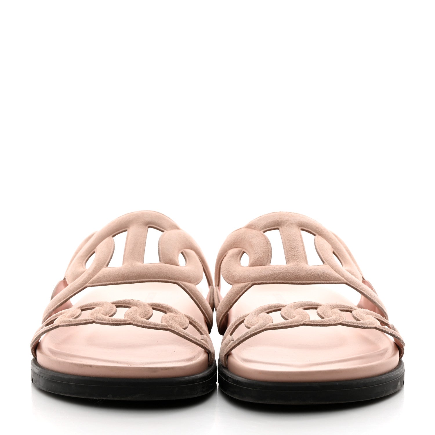 Hermes Suede Goatskin Extra Sandals 39.5 Rose Opaline 2 of 8