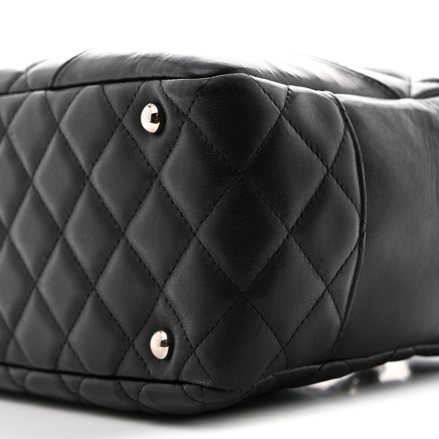 Chanel Calfskin Quilted Large Cambon Bowler Black White 10 of 13
