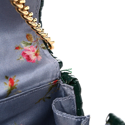 Gucci Glazed Wicker Stripe Mini Cestino Shoulder Bag Green 14 of 14