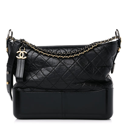 Chanel Aged Calfskin Quilted Medium Gabrielle Hobo Black 1 of 13