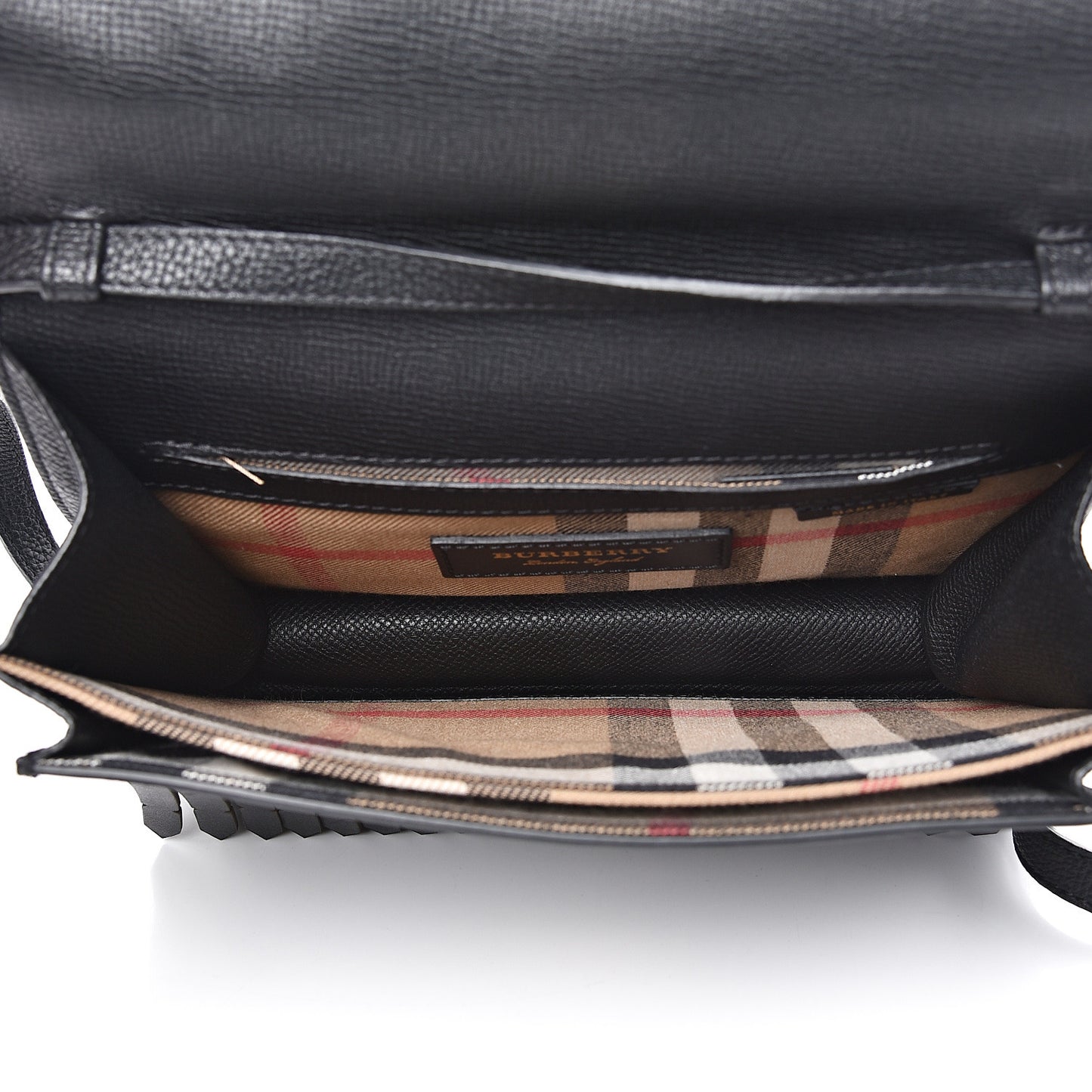 Grainy Calfskin Broguing Tassel Small Macken Crossbody Bag Black