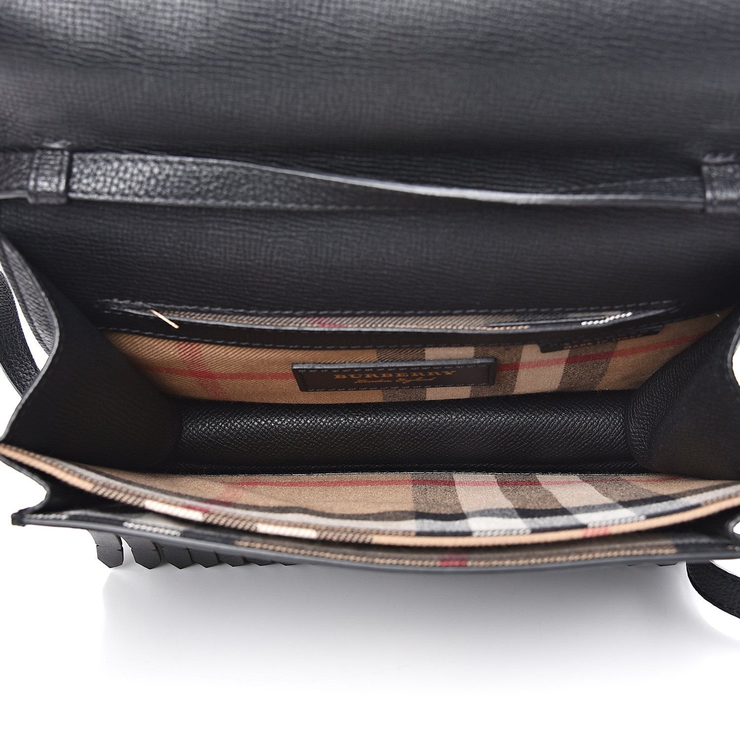Burberry Grainy Calfskin Broguing Tassel Small Macken Crossbody Bag Black 4 of 14