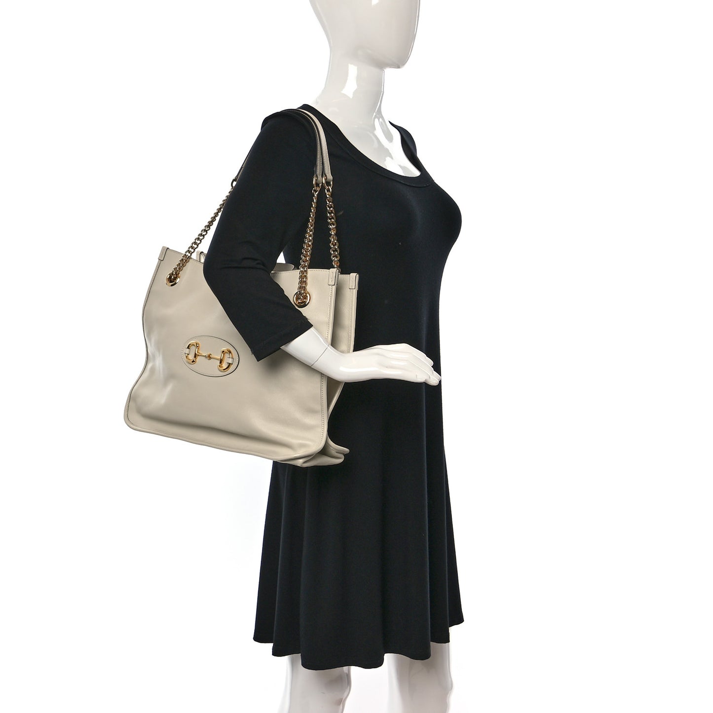 New Sakai Calfskin Lux Large Horsebit 1955 Tote Bag Mystic White