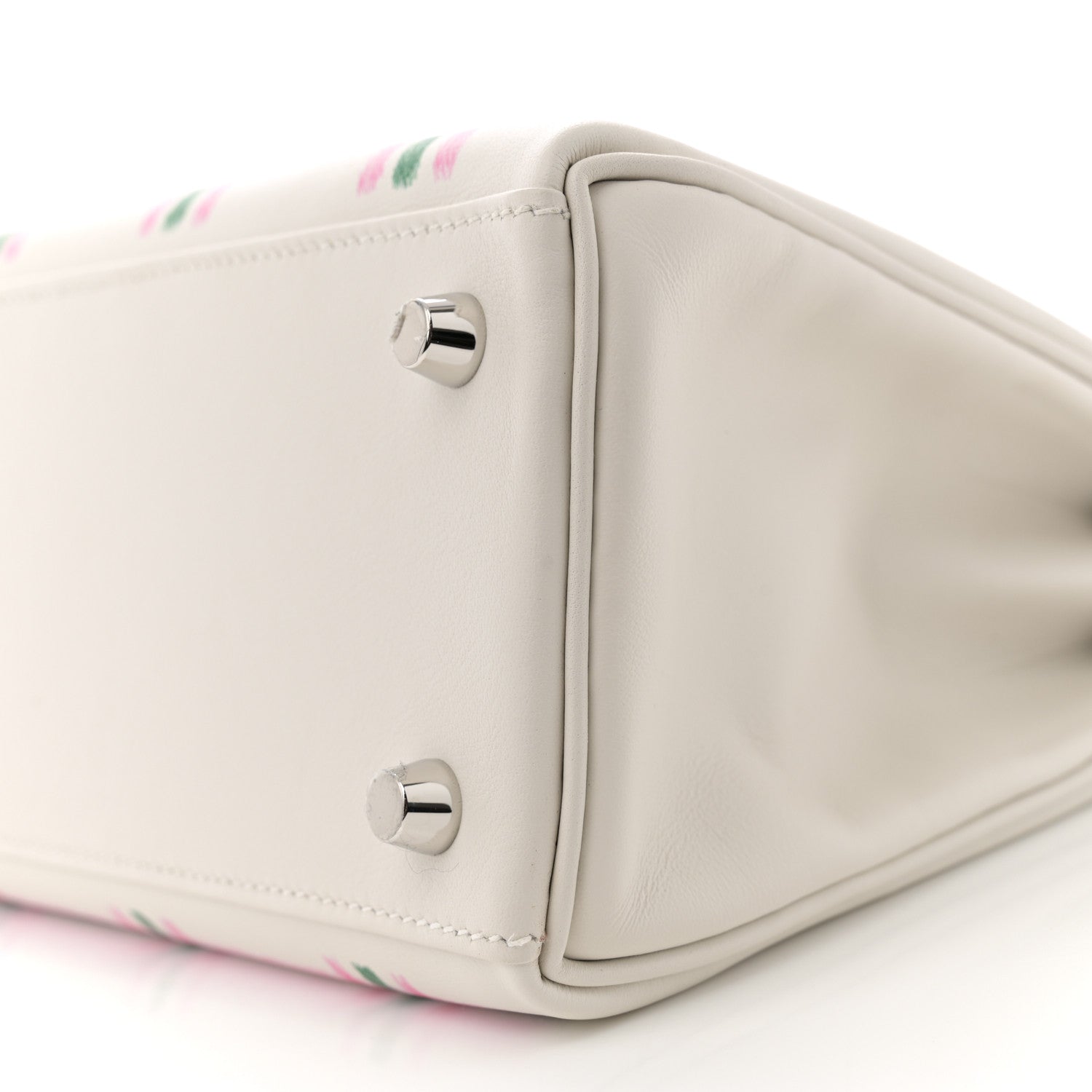 Hermes Swift Tartan Kelly Retourne 25 Gris Pale Rose Bubblegum Vert Moyen 10 of 11