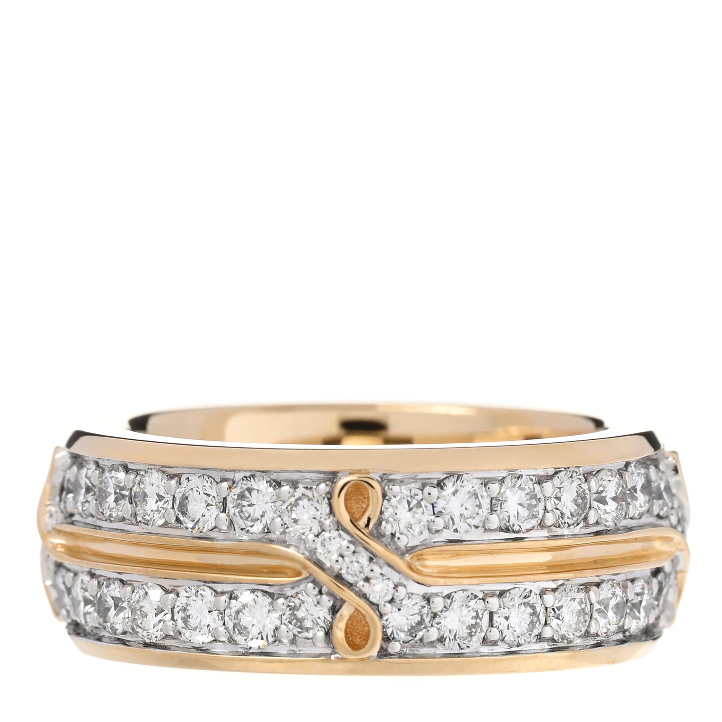 18K Yellow Gold Diamond 8mm Armory Band Ring 57 8