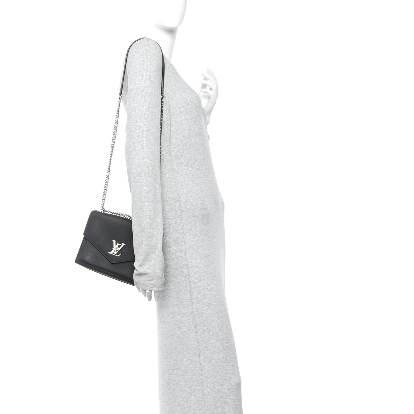 Soft Calfskin My Lockme Chain Bag BB Black