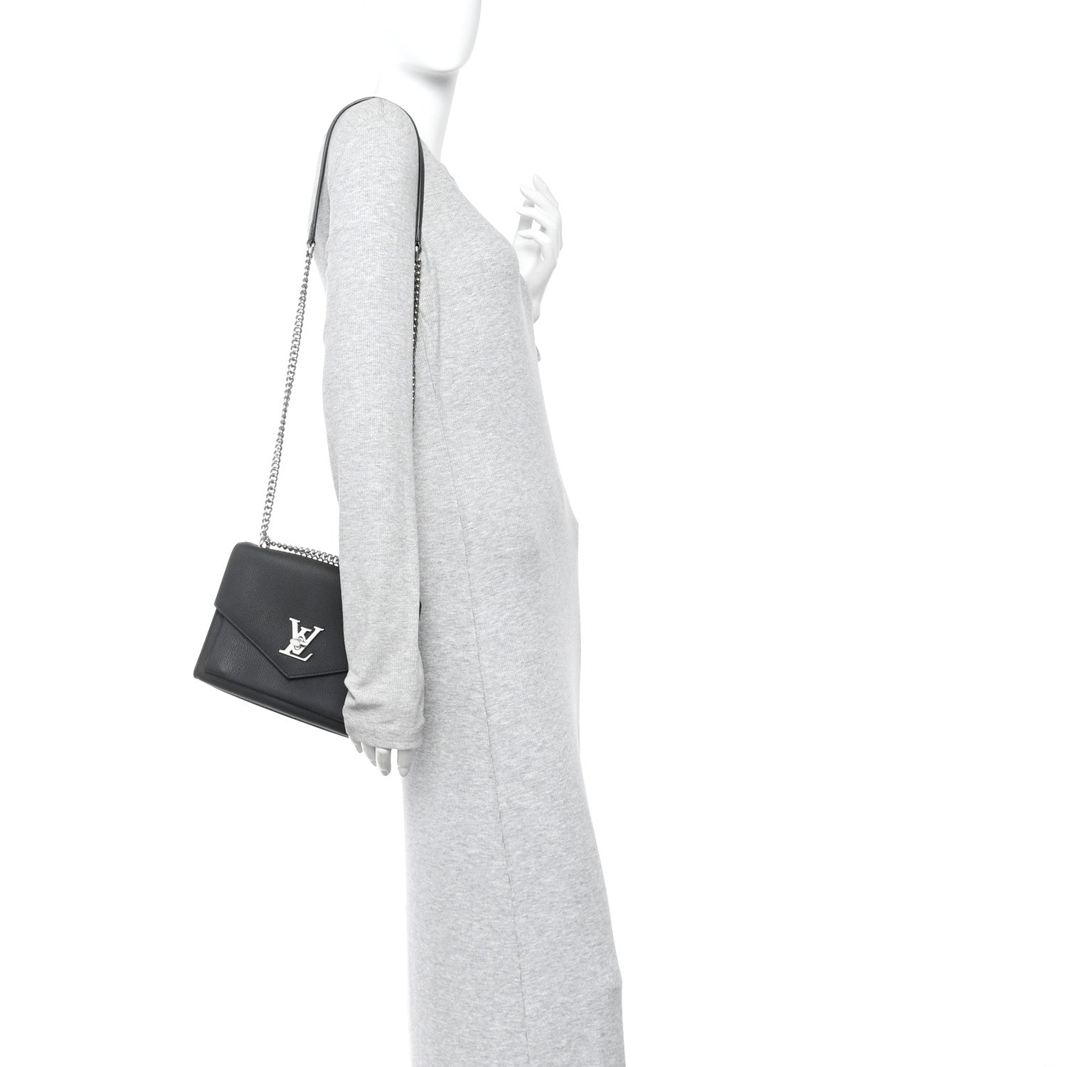 Louis Vuitton Soft Calfskin My Lockme Chain Bag BB Black 2 of 9