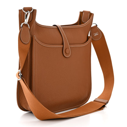 Hermes Taurillon Clemence Evelyne III PM Gold 3 of 11