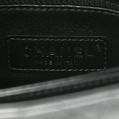 Chanel Calfskin Crystal Quilted Mini Coco Handle Flap Black Black 6 of 10