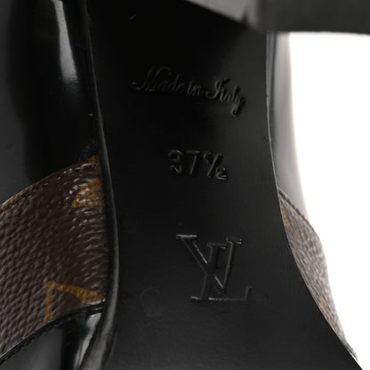Louis Vuitton Glazed Calfskin Monogram Embellished Star Trail Ankle Boots 37.5 Black 8 of 14