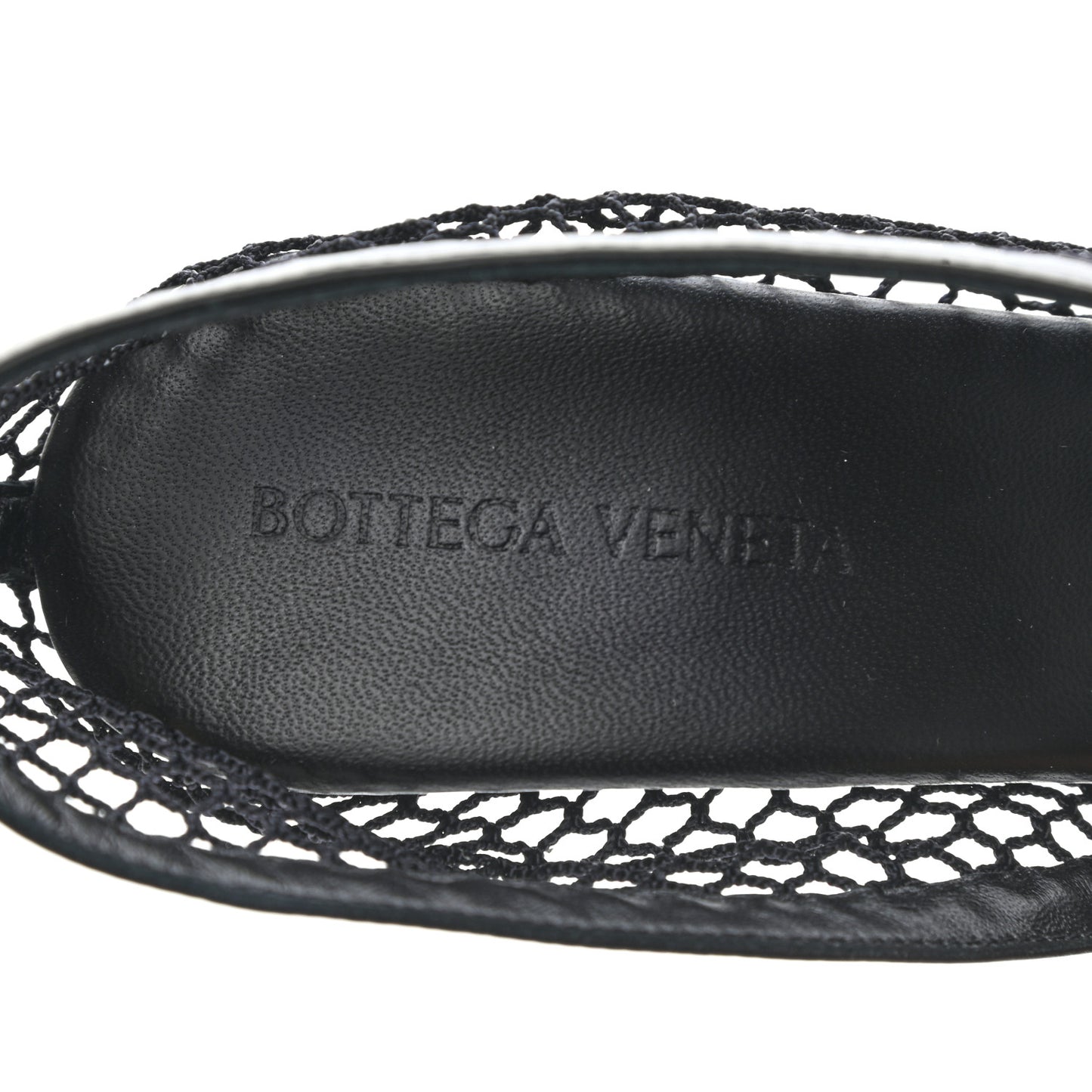 Mesh Nappa Chunky Chain Sandals 38.5 Black