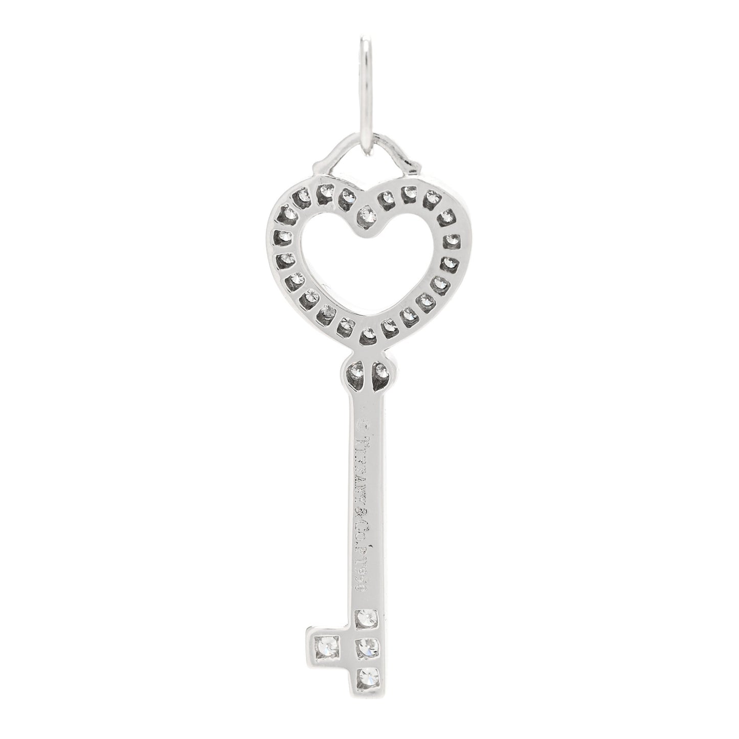 Platinum Diamond Mini Heart Key Pendant