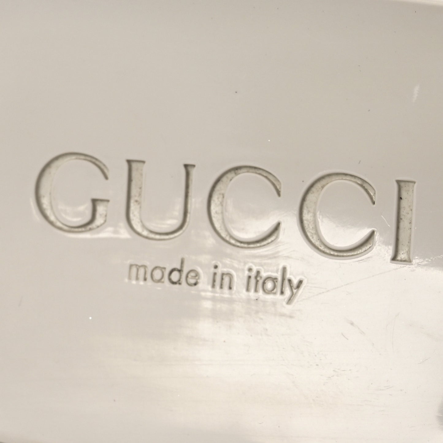 Rubber Gucci Logo Womens Platform 20/60mm Slide Sandals 35 Mystic White