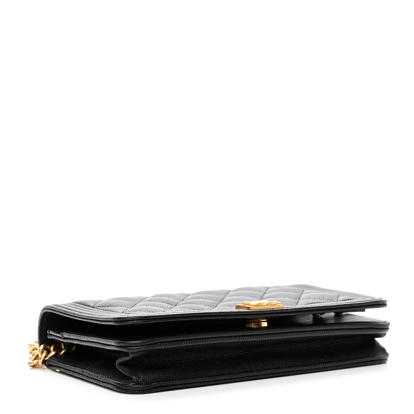 Caviar Quilted Boy Wallet On Chain WOC Black