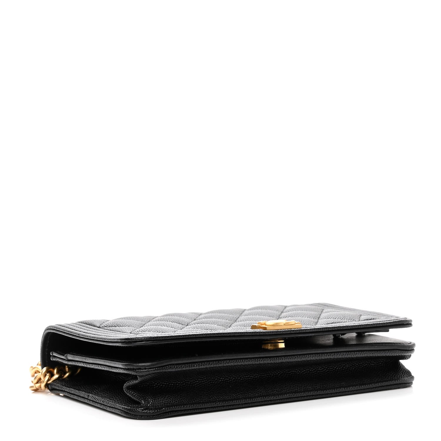 Chanel Caviar Quilted Boy Wallet On Chain WOC Black 4 of 12