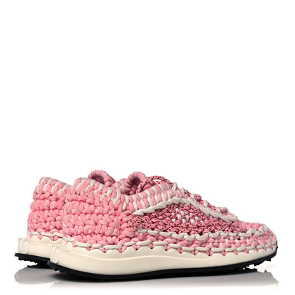 Valentino Garavani Fabric Crochet Womens Low Top Sneakers 38 Pink 4 of 7