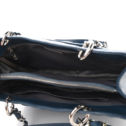 Chanel Caviar Quilted Grand Shopping Tote GST Dark Navy Blue 5 of 11