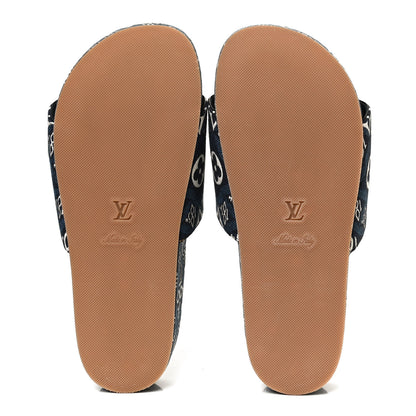 Louis Vuitton Canvas Since 1854 Jumbo Flatform Mule Sandals 36 Blue 7 of 11