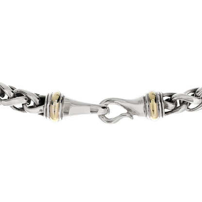 David Yurman Sterling Silver 14K Yellow Gold 8mm Wheat Chain Necklace 4 of 5