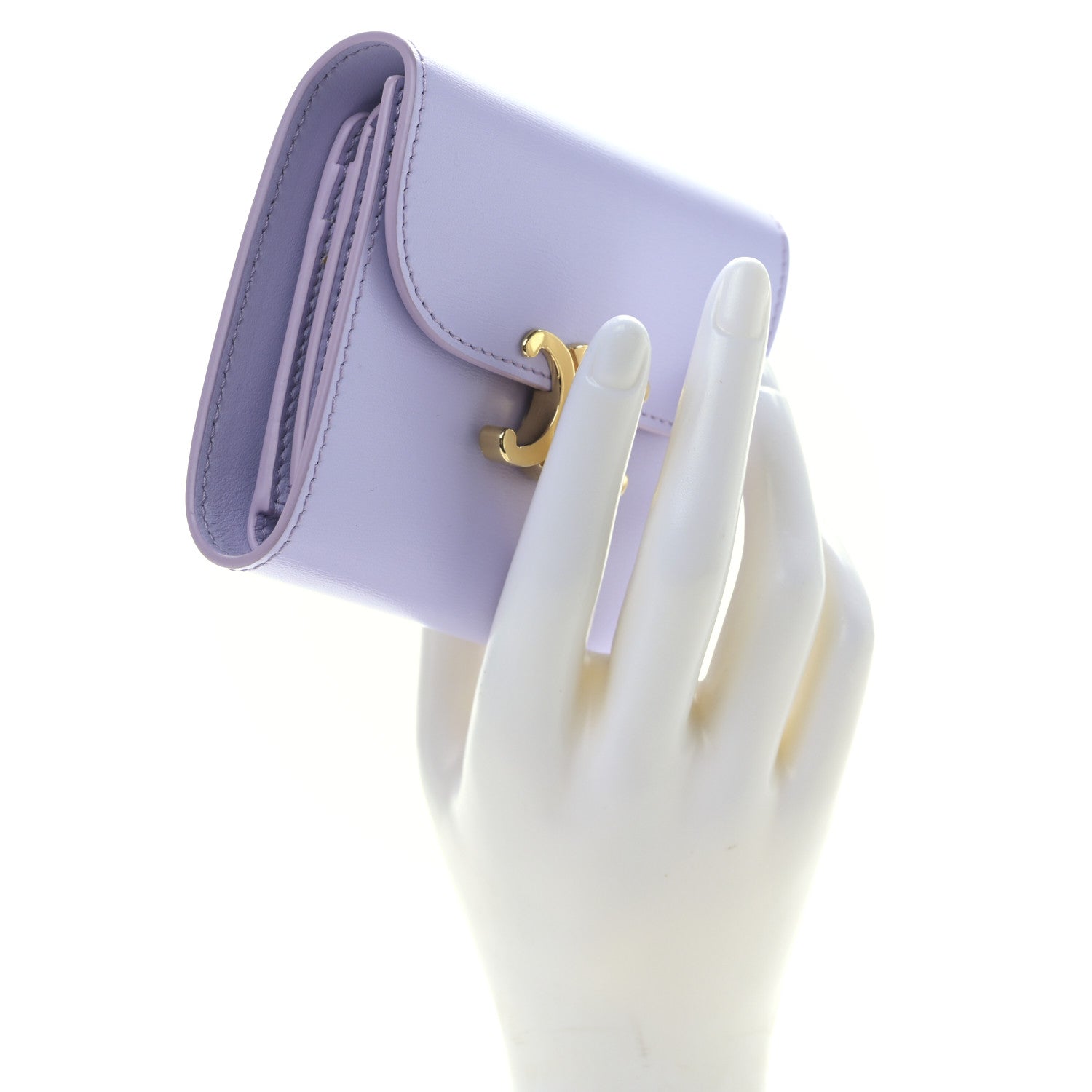 Celine Shiny Smooth Lambskin Small Triomphe Wallet Light Lilac 2 of 9