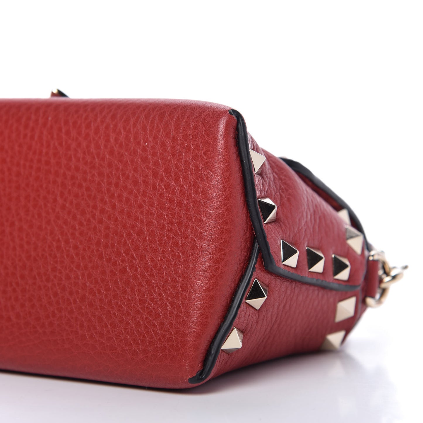 Pebbled Calfskin Mini Rockstud Crossbody Bag Rosso Valentino