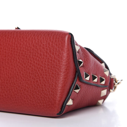 Valentino Garavani Pebbled Calfskin Mini Rockstud Crossbody Bag Rosso Valentino 7 of 9