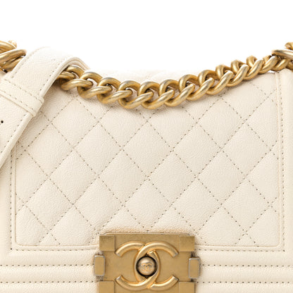 Chanel Caviar Quilted Small Boy Flap White 8 of 10