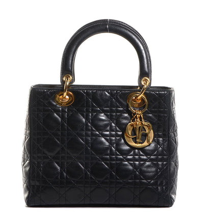 Christian Dior Lambskin Cannage Medium Lady Dior Black 1 of 11