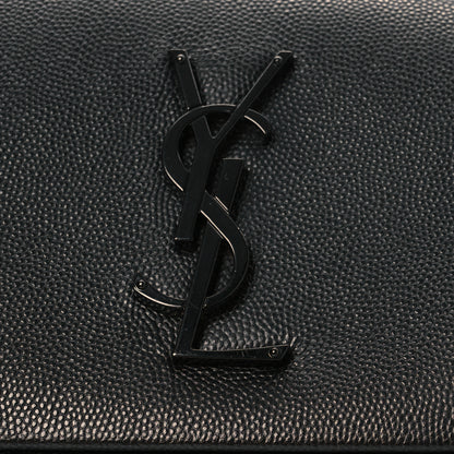 Saint Laurent Grain De Poudre Medium West Hollywood Monogram Fold-Over Black 8 of 10