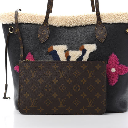 Louis Vuitton Calfskin Monogram Teddy Neverfull MM Black 11 of 13