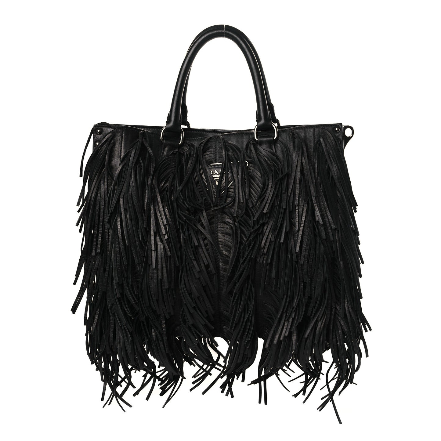 Nappa Fringe Tote Black